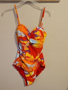 Women's Relleciga One-Piece Color Block Swimsuit Sz L NWT $119